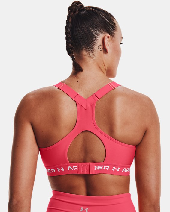 Women's Armour® High Crossback Sports Bra in Pink image number 5